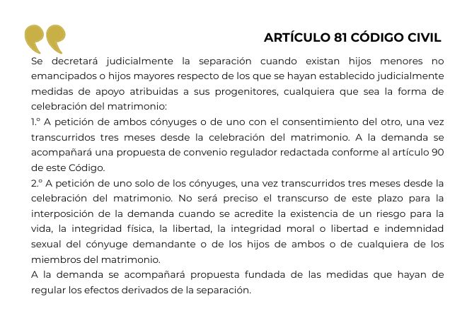 Artículo 81 del Código Civil sobre la separación en España